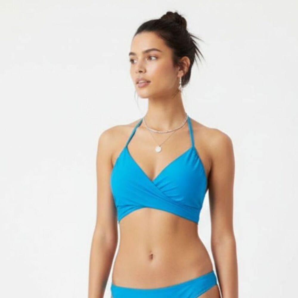 Victoria’s Secret Blue Underwire Bikini Swim Suit Halter Top‎ 36C NEW